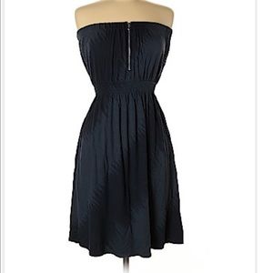 Gap navy blue strapless tube dress with front zipper size M
